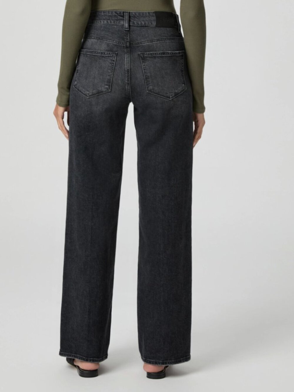 PAIGE NWT | 30" Sasha High-Rise Wide Leg Jean in Viper Black Distressed - Picture 3 of 16